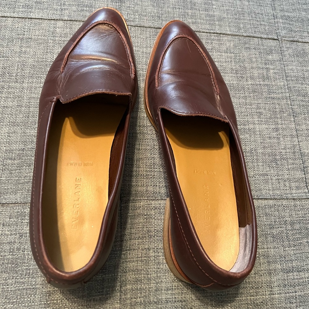Everlane Loafers Women’s 10 Burgundy Beautiful Fall Shoe Leather Made in Italy - Picture 7 of 10